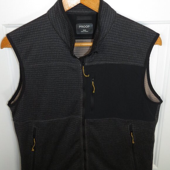 Proof Huckberry Trail Grid Fleece Full Zip Vest Size Small in Chromium NWOT - Picture 1 of 4
